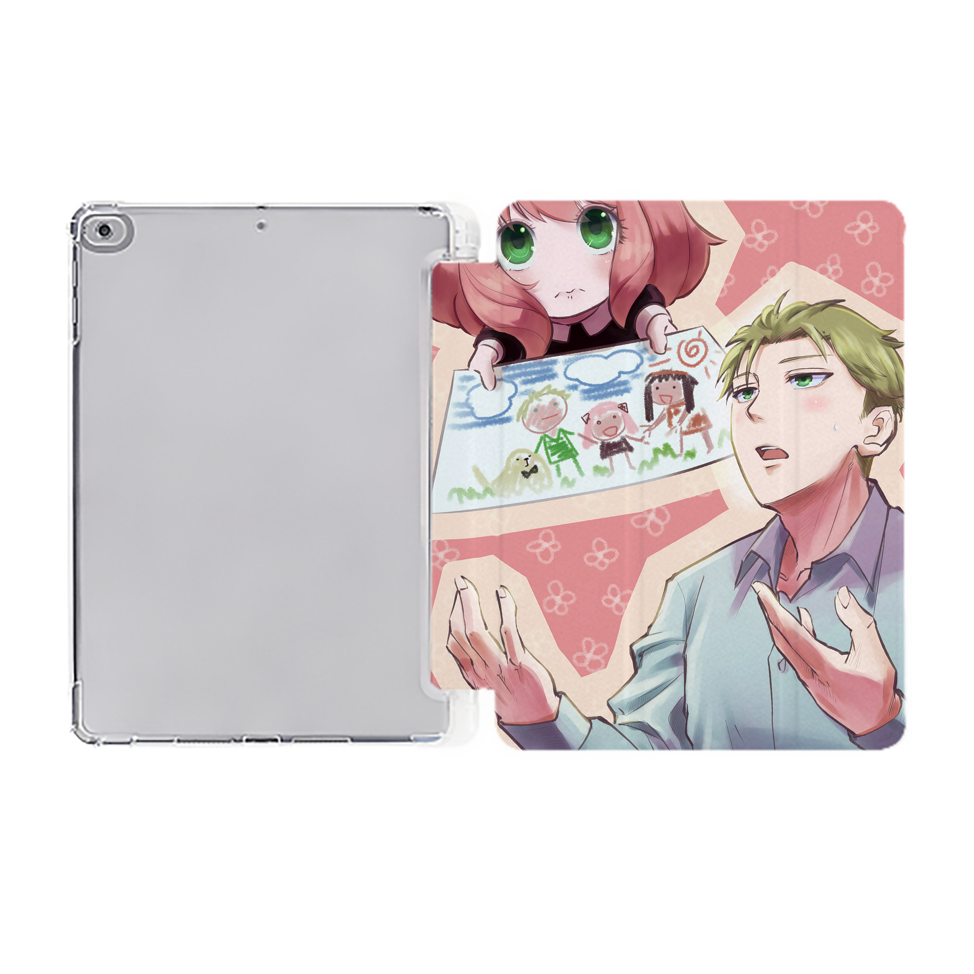 （画像用） SPY×FAMILY间谍家家酒 IPad ケース ペン収納付き 三つ折りスタンド PUレザー×シリコン 対応機種9.5/10.5/10.9インチ